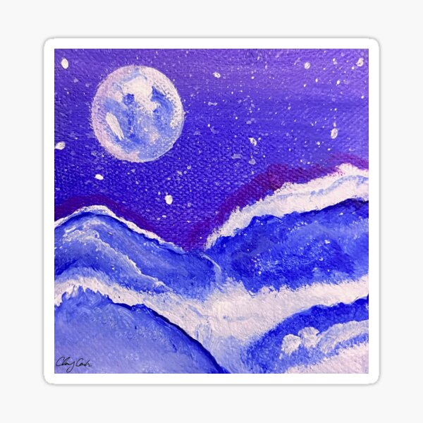 moon and mountain Sticker