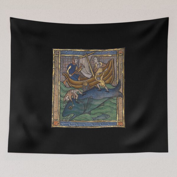Item preview, Medieval Bestiary Whale c. 1270 designed and sold by Cat Lady Designs.