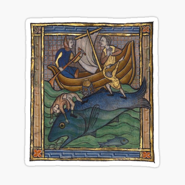 Item preview, Medieval Bestiary Whale c. 1270 designed and sold by Cat Lady Designs.
