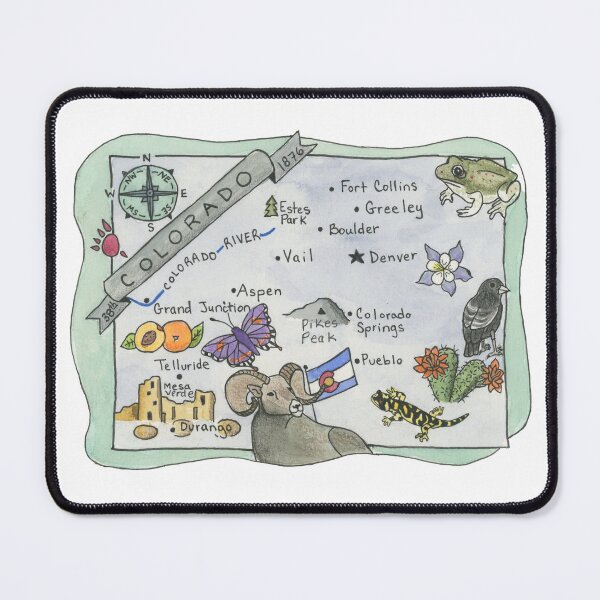 Item preview, Map of Colorado - State Map designed and sold by Platinumfrog.