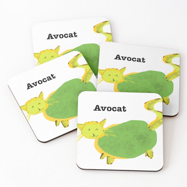 Item preview, Avocat (cute silly avocado cat hybrid) designed and sold by Lemon-Thyme-Art.