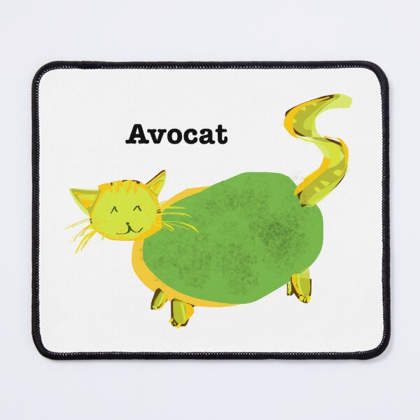 Item preview, Avocat (cute silly avocado cat hybrid) designed and sold by Lemon-Thyme-Art.