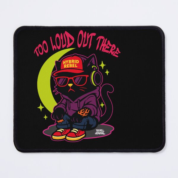 Item preview, Too Loud Out There - Sad Punk Cat under Moon designed and sold by Rebel Animal.