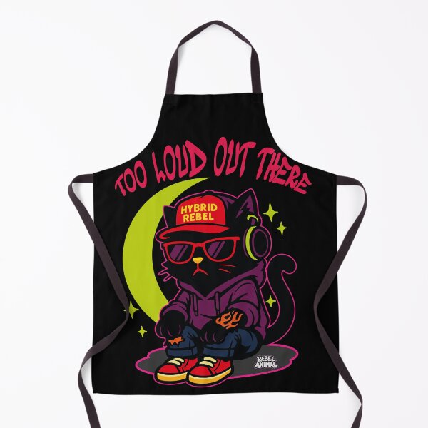 Item preview, Too Loud Out There - Sad Punk Cat under Moon designed and sold by Rebel Animal.