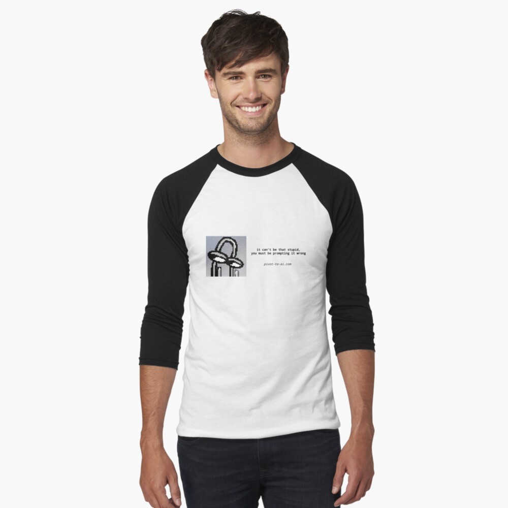 Item preview, Baseball ¾ Sleeve T-Shirt designed and sold by pivot-to-ai.