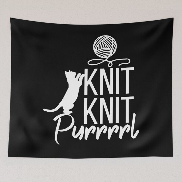 Item preview, Knit knit purrrl - cats and knitting designed and sold by EvergreenWhimsy.