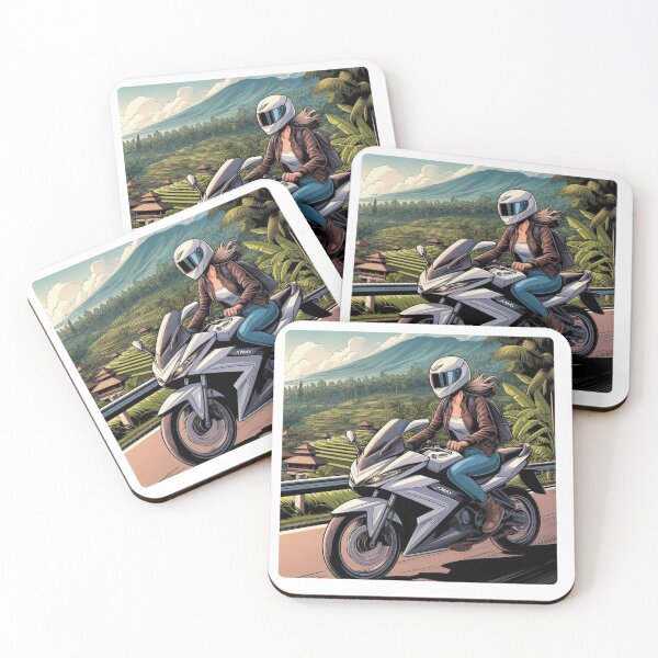 Item preview, Female Motorcyclist Taking a Break in Bali, Indonesia – Perfect Design for Touring, City Exploration, and Adventure Lovers designed and sold by knalpot-design.