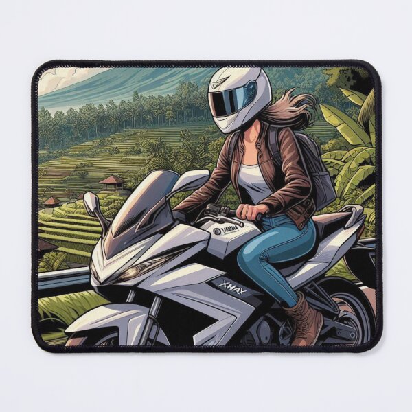 Item preview, Female Motorcyclist Taking a Break in Bali, Indonesia – Perfect Design for Touring, City Exploration, and Adventure Lovers designed and sold by knalpot-design.