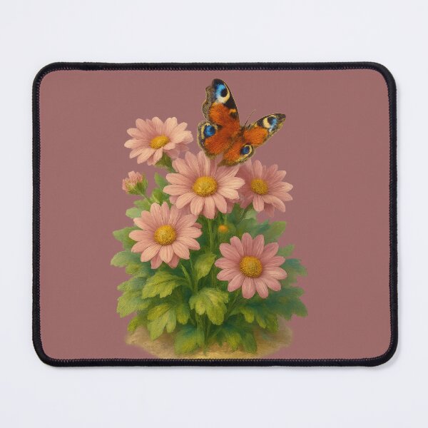 Item preview, Peacock Butterfly on Pink Daisy Flowers designed and sold by IraBum.