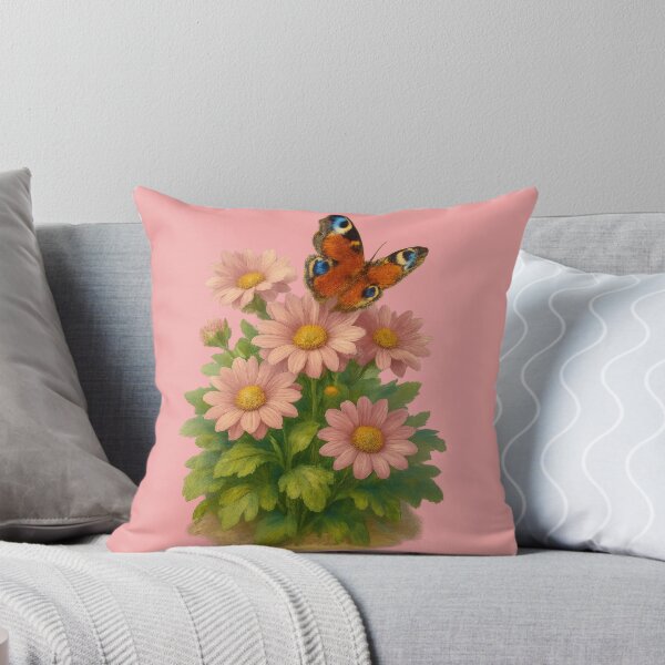 Item preview,  Peacock Butterfly on Pink Daisy Flowers designed and sold by IraBum.