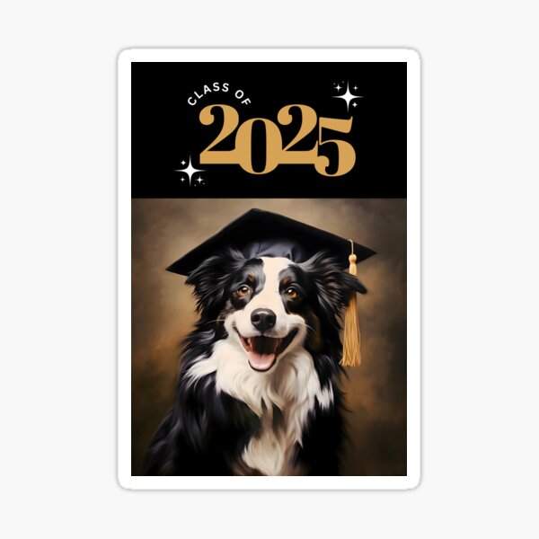 Item preview, Border Collie Graduation Card Class of 2025 designed and sold by ConfettiSkyArt.