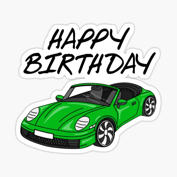 Item preview, Sports Car Happy Birthday Motorist Driver (Green) designed and sold by doodlerob.