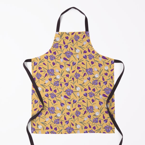 Item preview, Purple and white crocuses on a yellow background designed and sold by Hanna McCown.