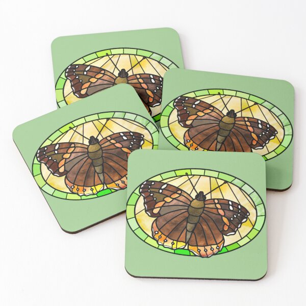 Item preview, Red admiral butterfly in stained-glass style designed and sold by RuthGoring.