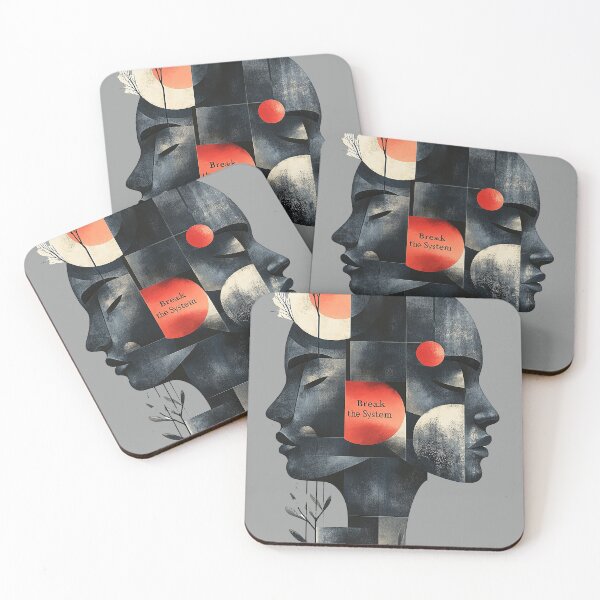 Item preview, Abstracted human forms, curves and circles, symmetrical composition designed and sold by Pekilot.