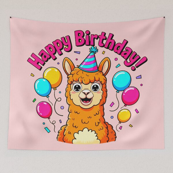 Item preview, Happy Birthday Party Llama designed and sold by SteezeeStore.
