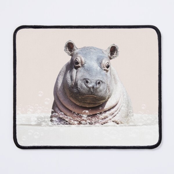 Item preview, Baby Hippo in Bathtub Pink Print, Hippo Bathing, Animals in Bathtub Art by Synplus designed and sold by synplus.