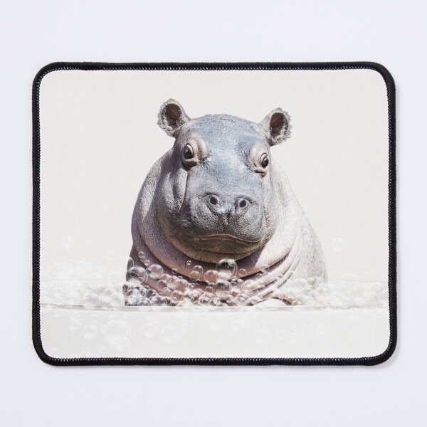 Item preview, Baby Hippo in Bathtub Neutral Print, Hippo Bathing, Animals in Bathtub Art by Synplus designed and sold by synplus.