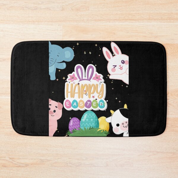 Item preview, Happy Easter-Cute Animals-Black Background  designed and sold by Trendi61.