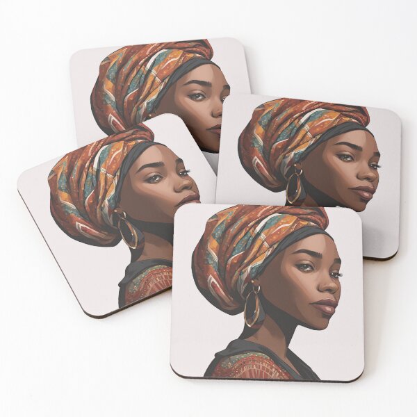 Item preview, Black Woman in Head Wrap designed and sold by SilkenDove.