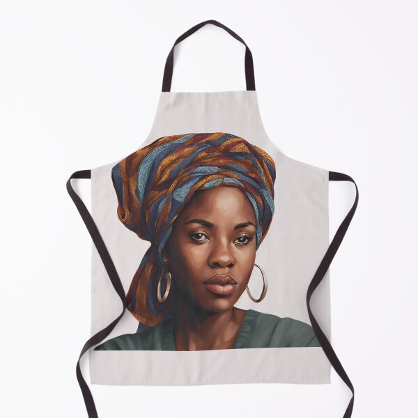 Item preview, Black Woman in Blue Head Wrap designed and sold by SilkenDove.