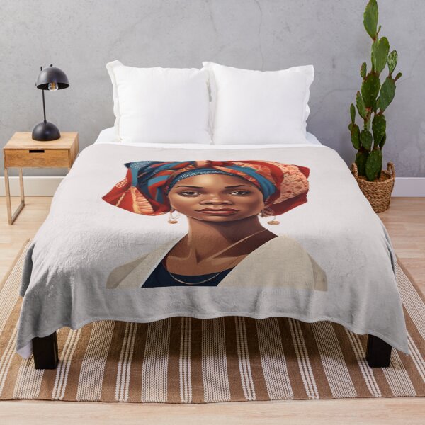Item preview, Black Woman in Vintage Head Wrap designed and sold by SilkenDove.