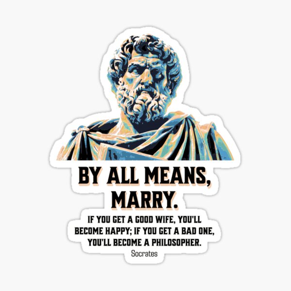 Item preview, By All Means, Marry - Socrates - Philosopher Quote Tee, Inspirational Cotton T-Shirt, Perfect Gift for Weddings, Engagements, & Funny Quote Apparel. designed and sold by SimpleFolks.
