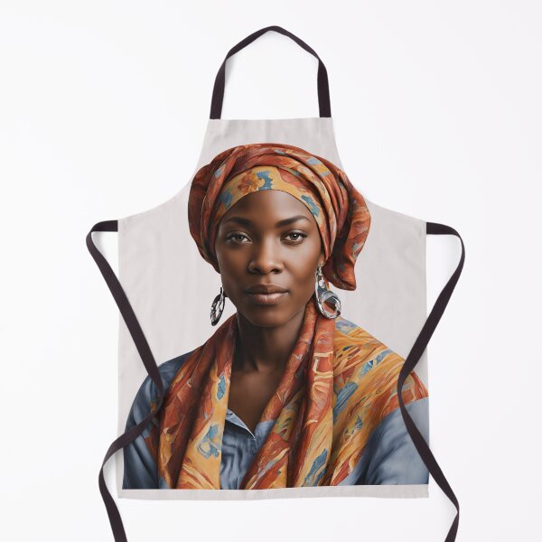 Item preview, Black Woman in Floral Head Wrap designed and sold by SilkenDove.