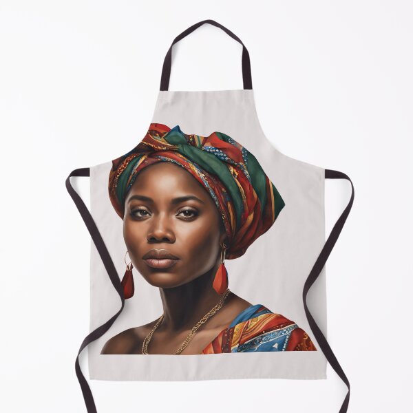 Item preview, Black Woman in Teal Head Wrap designed and sold by SilkenDove.