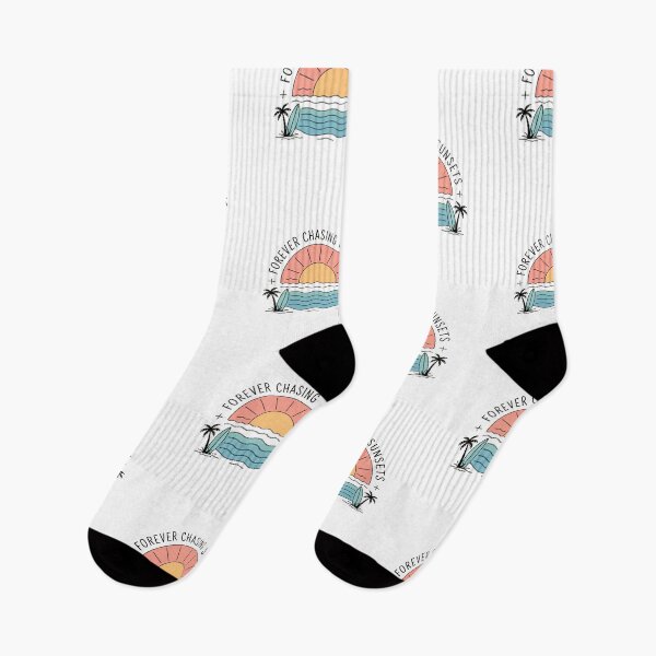 Item preview, Forever Chasing Sunsets – Aesthetic Tropical Beach Logo with Pastel Surf Vibes designed and sold by JOY STORE 45.