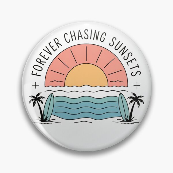 Item preview, Forever Chasing Sunsets – Aesthetic Tropical Beach Logo with Pastel Surf Vibes designed and sold by JOY STORE 45.