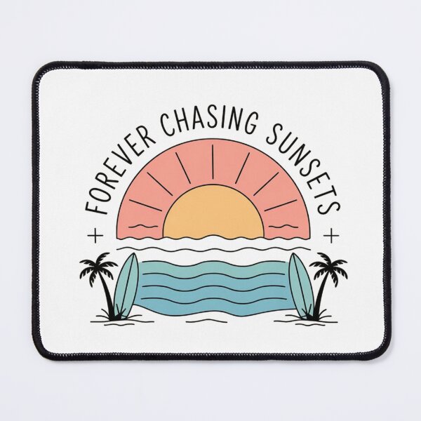 Item preview, Forever Chasing Sunsets – Aesthetic Tropical Beach Logo with Pastel Surf Vibes designed and sold by JOY STORE 45.