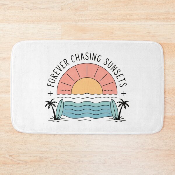 Item preview, Forever Chasing Sunsets – Aesthetic Tropical Beach Logo with Pastel Surf Vibes designed and sold by JOY STORE 45.