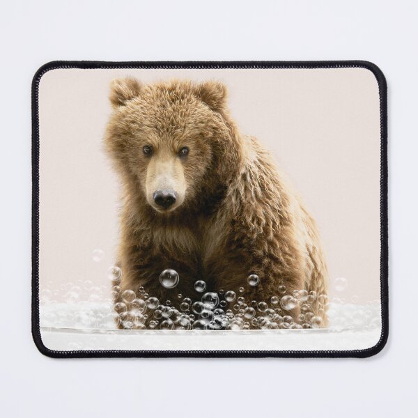 Item preview, Bear Cub in Bathtub Pink Print, Bear Bathing, Animals in Bathtub Art by Synplus designed and sold by synplus.