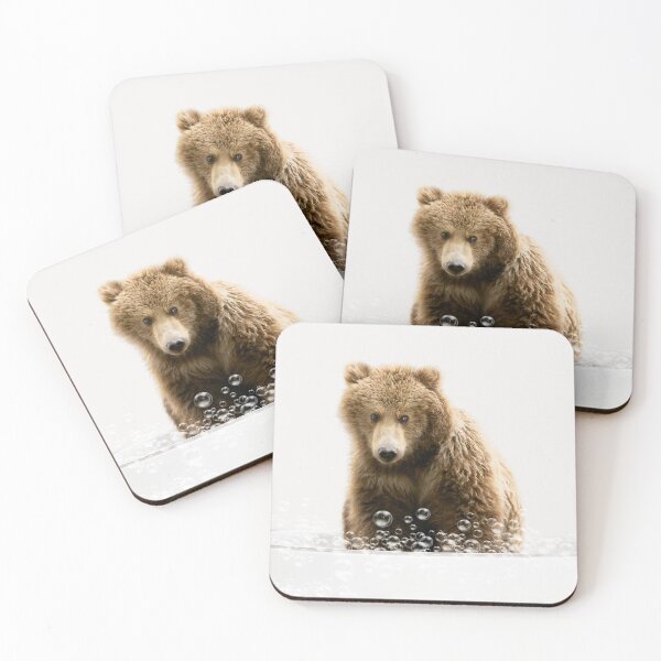 Item preview, Bear Cub in Bathtub, Neutral Print, Bear Bathing, Animals in Bathtub Art by Synplus designed and sold by synplus.