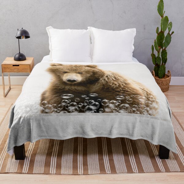 Item preview, Bear Cub in Bathtub, Neutral Print, Bear Bathing, Animals in Bathtub Art by Synplus designed and sold by synplus.