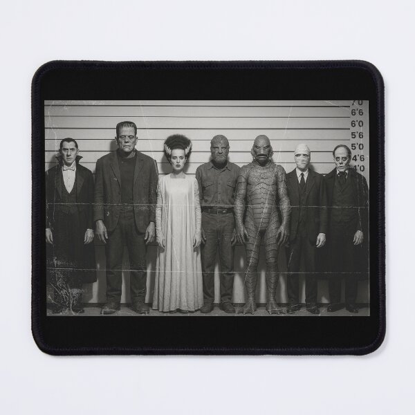 Item preview, Classic Monster Lineup – Vintage Mugshot Horror Art designed and sold by EchoEightThree.