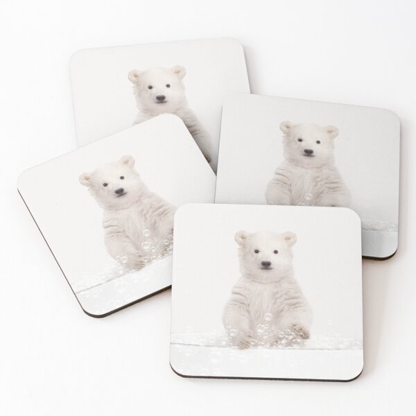 Item preview, Polar Bear Cub in Bathtub, Neutral Print, Bear Bathing, Animals in Bathtub Art by Synplus designed and sold by synplus.