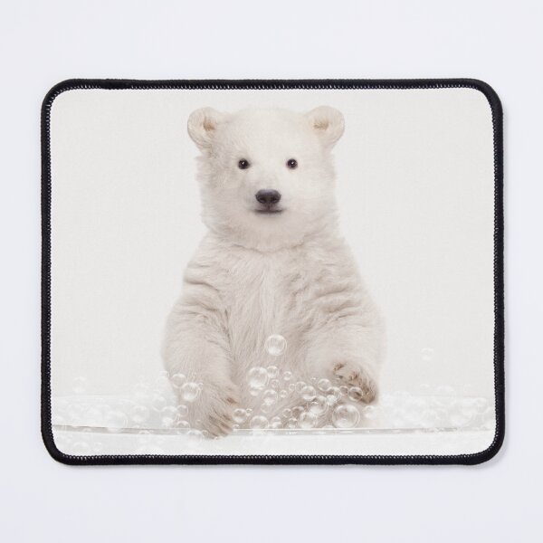 Item preview, Polar Bear Cub in Bathtub, Neutral Print, Bear Bathing, Animals in Bathtub Art by Synplus designed and sold by synplus.