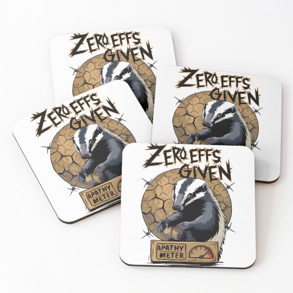 Item preview, Zero Effs Given Badger with Apathy Meter Funny Design designed and sold by WildlifeInc.