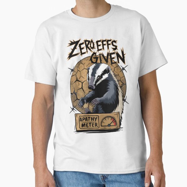 Item preview, Zero Effs Given Badger with Apathy Meter Funny Design designed and sold by WildlifeInc.