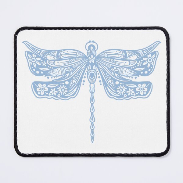 Item preview, Light Blue Floral Dragonfly Design on white designed and sold by Giulia  Palazzo.