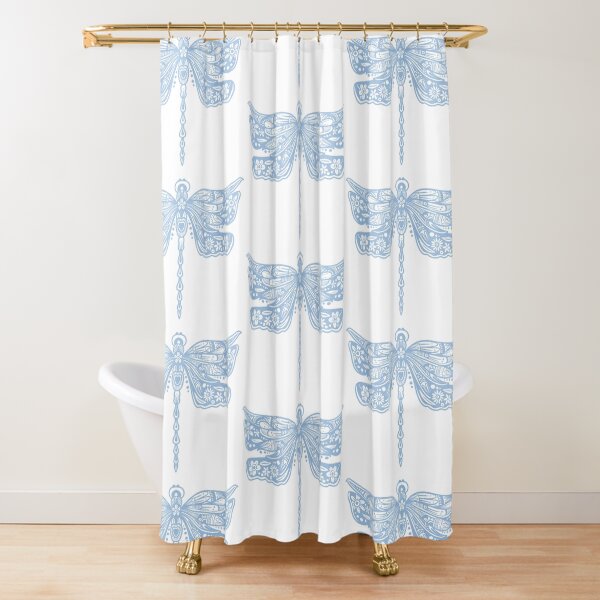 Item preview, Light Blue Floral Dragonfly Design on white designed and sold by Giulia  Palazzo.