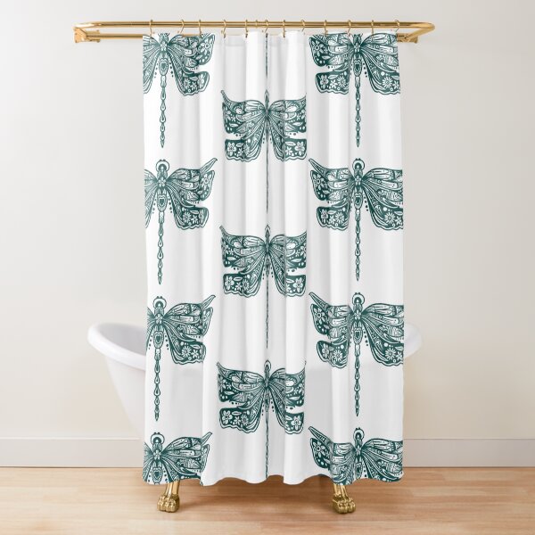 Item preview, Dark Green Floral Dragonfly Design on white designed and sold by Giulia  Palazzo.