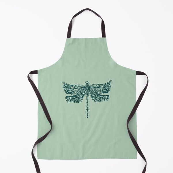 Item preview, Dark Green Floral Dragonfly Design on Light Green designed and sold by Giulia Palazzo.