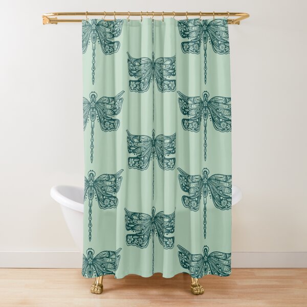 Item preview, Dark Green Floral Dragonfly Design on Light Green designed and sold by Giulia  Palazzo.
