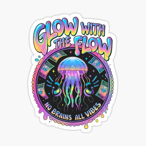Item preview, Glow With The Flow Jellyfish Vaporwave Aesthetic Design designed and sold by WildlifeInc.