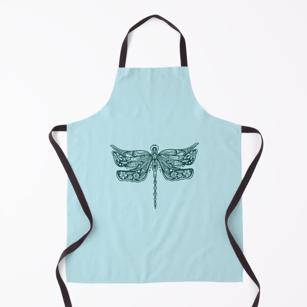 Item preview, Dark Green Floral Dragonfly Design on light blue designed and sold by Giulia Palazzo.