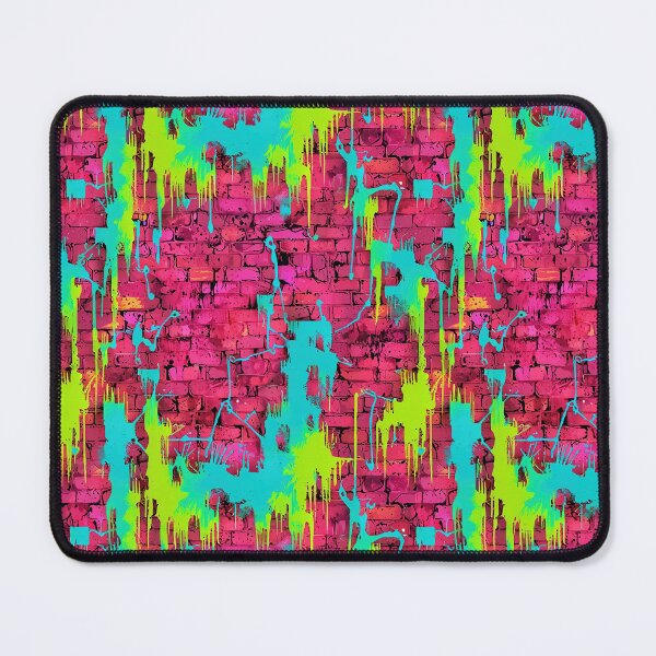 Item preview, Dripping neon paint strokes on weathered brick, rebellious and digital tone designed and sold by CoolPixels.