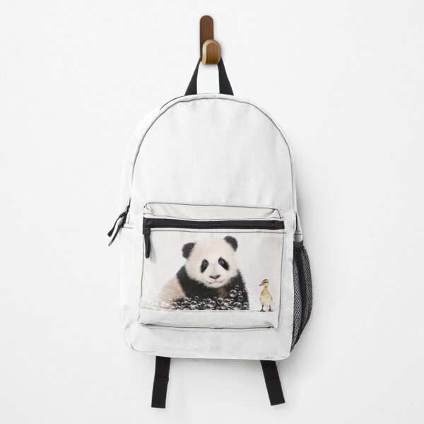 Item preview, Baby Panda in a Bathtub, Neutral Print, Baby Panda and Duckling Bathing, Animals in Bathtub Art by Synplus designed and sold by synplus.